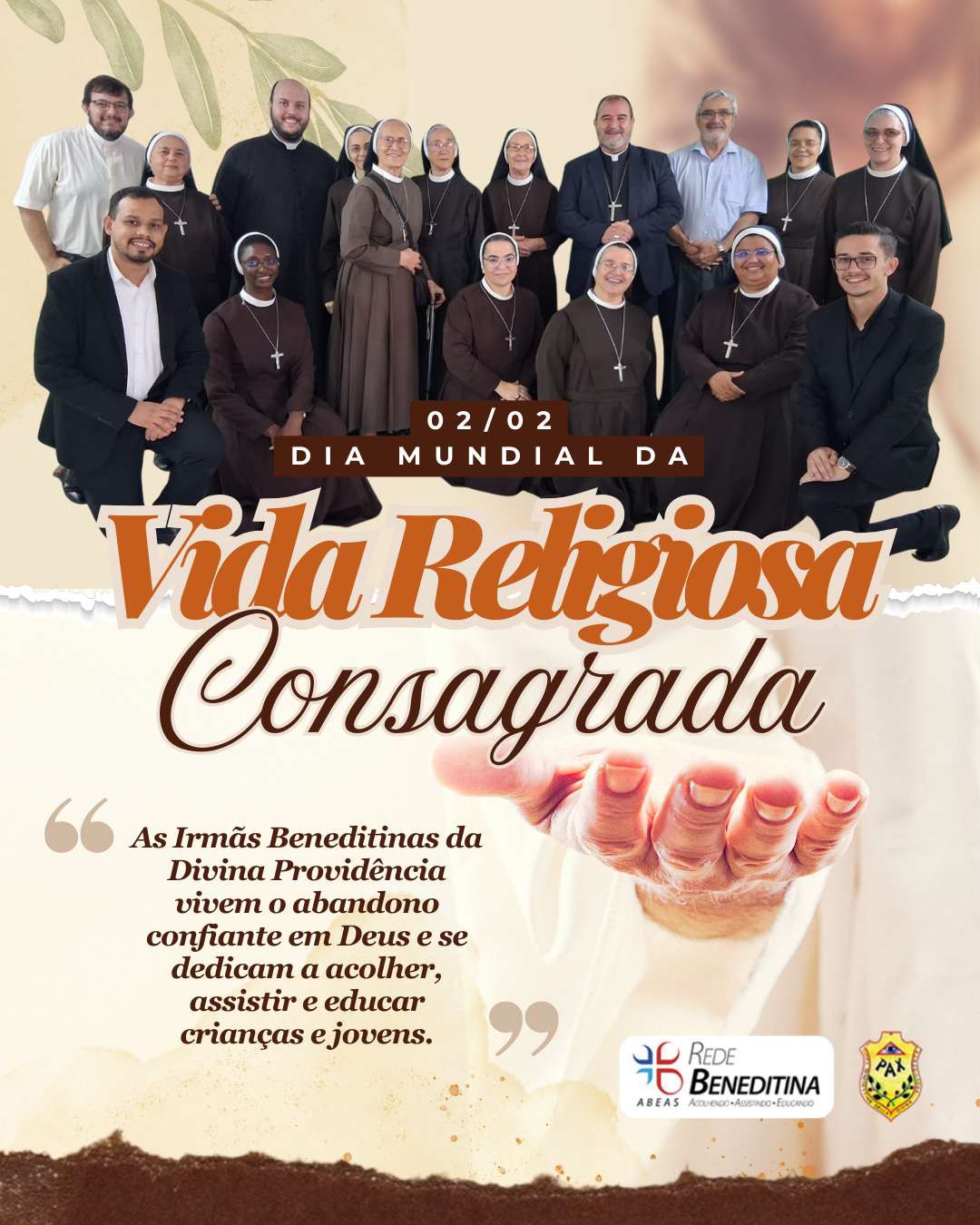 02 de Fevereiro – Dia Mundial da Vida Consagrada: um caminho de resposta livre ao chamado de Deus